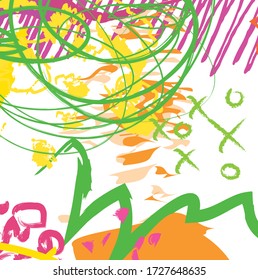 Abstract colourful paint brush and strokes, scribble lines pattern background. nice hand drawn and doodles for your design. Nice tone colours fantasy stripes and grunge