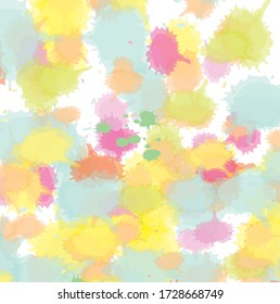 Resumen de pincel y trazos de pintura coloridos, fondo de patrón de colores salpicados. creativo y bonito brillo, dibujado a mano y salpicado de colores para su diseño
