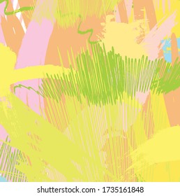 Abstract colourful paint brush and strokes, scribble lines pattern background. creative nice hand drawn and splash colours for your design. Nice tone colours fantasy stripes and grunge