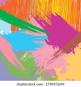 Abstract colourful paint brush and strokes, scribble lines pattern background. creative nice hand drawn and splash colours for your . Nice tone colours fantasy splash and grunge