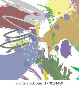 Abstract colourful paint brush and strokes, scribble lines pattern background. creative nice hand drawn and splash colours for your design. Nice tone colours fantasy stripes and grunge
