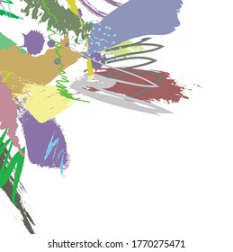 Abstract colourful paint brush and strokes, scribble lines pattern background. creative nice hand drawn and splash colours for your design. Nice tone colours fantasy stripes and grunge