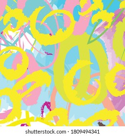 Abstract colourful paint brush and strokes, scribble lines pattern background. Creative nice hand drawn and splash colors for your design. cute kids sketch drawing