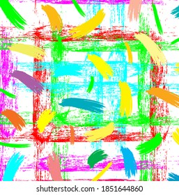 Abstract colourful paint brush and strokes, splash colours pattern background. Creative nice hand drawn and stripes texture for your design