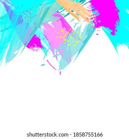 Abstract colourful paint brush and strokes, hand drawn pattern background. Creative cute kids sketch drawing and doodles backdrop