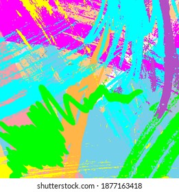 Abstract colourful paint brush and strokes, splash colours pattern background. Creative nice hand drawn and stripes texture for your design