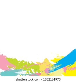 Abstract colourful paint brush and strokes, scribble lines pattern background. creative nice hand drawn and splash colours for your design. Nice tone colours fantasy stripes and grunge