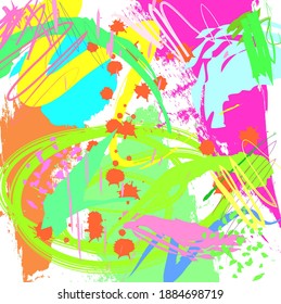 Abstract colourful paint brush and strokes, scribble lines pattern background. creative nice hand drawn and splash colours for your design. Nice tone colours fantasy stripes and grunge