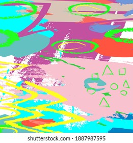 Abstract colourful paint brush and strokes, scribble lines pattern background. creative nice hand drawn and splash colours for your design. Nice tone colours fantasy stripes and grunge