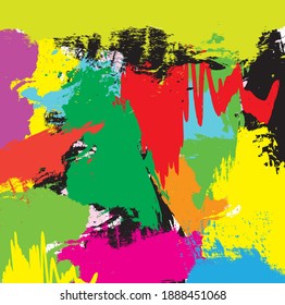 Abstract colourful paint brush and strokes, splash colours pattern background. Creative nice hand drawn and stripes texture for your design