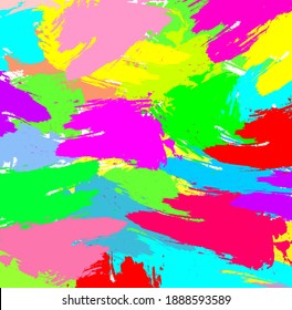 Abstract colourful paint brush and strokes, splash colours pattern background. Creative nice hand drawn and stripes texture for your design