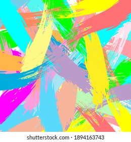 Abstract colourful paint brush and strokes, splash colours pattern background. Creative nice hand drawn and stripes texture for your design