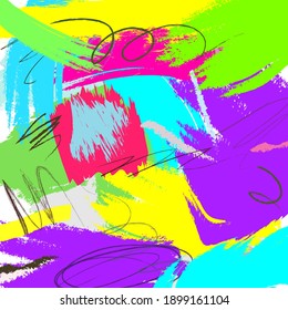 Abstract colourful paint brush and strokes, scribble lines pattern background. creative nice hand drawn and splash colours for your design. Nice tone colours fantasy stripes and grunge
