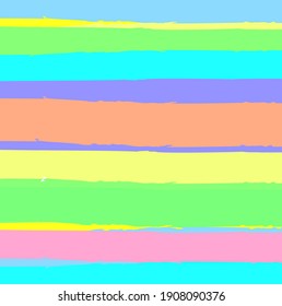 Abstract colourful paint brush and strokes, splash colours horizontal pattern background. Creative nice hand drawn and stripes horizontal lines texture for your design