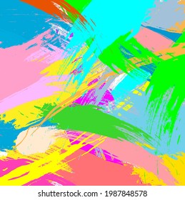 Abstract colourful paint brush and strokes, splash colours pattern background. Creative nice hand drawn and stripes texture for your design