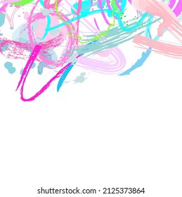 Abstract colourful paint brush and strokes, splash colours pattern background. Creative nice hand drawn and stripes texture for your design.