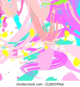 Resumen de pincel y trazos de pintura coloridos, fondo de patrón de colores salpicados. Creativa textura de mano y rayas para tu diseño.