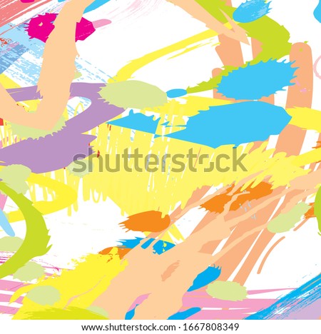 Abstract colourful paint brush and strokes, scribble lines pattern background. creative nice hand drawn and splash for your design