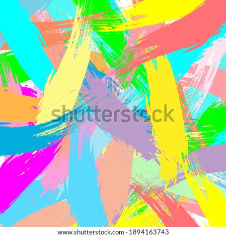 Abstract colourful paint brush and strokes, splash colours pattern background. Creative nice hand drawn and stripes texture for your design