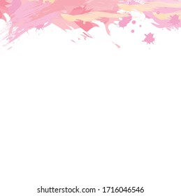Diseño abstracto de carteles pintados a mano en color rosa. Vector de cuadros de arte creativo con pincel de pintura y trazos para su diseño