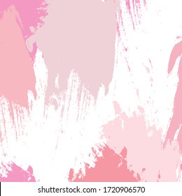 Abstract Colourful Pink Hand Drawn And Paint Brush, Strokes Pattern Background. Creative Nice Stripes And Grunge, Scribble For Your Design