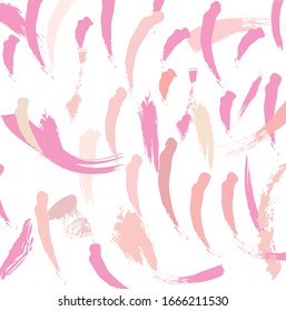 Pincel pintado y fondo de rayas color rosa claro dibujado a mano. trazos de pincel creativos para su diseño