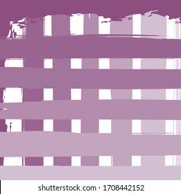 Abstract colourful purple gradient paint brush ,stripes and strokes with grids pattern background