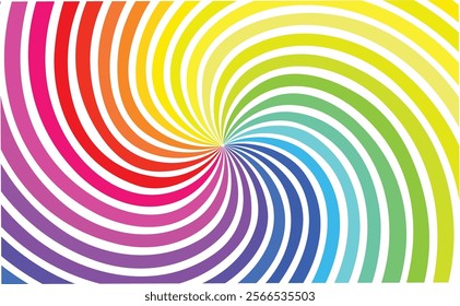 Abstract colourful rainbow spiral background