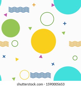 abstract colourful simple minimal geometrical shape sign seamless pattern for background, cover, wallpaper, banner, label etc. vector design