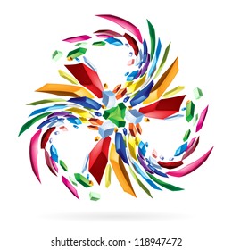 Abstract colourful star for your design. Illustration on white