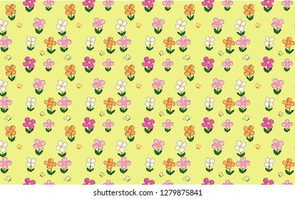 Abstract Colourful Summer Flower Vector Background