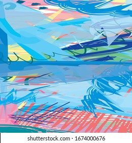 Abstract colourful watercolour paint brush and strokes, scribble pattern background. creative nice hand drawn and splash colours for your design
