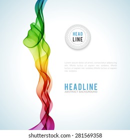 Abstract colourful wave isolated on white background. Vector illustration for modern business design. Futuristic wallpaper. Cool element for presentation, card, flyer and brochure.