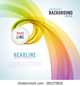Abstract colourful wave isolated on white background. Vector illustration for modern business design. Futuristic wallpaper. Cool element for presentation, card, flyer and brochure.