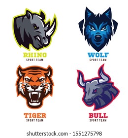 abstract colourfull animal badges sport teams logo design template