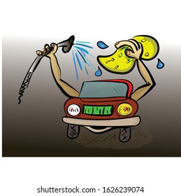 Abstract colourfull car wash vector image template