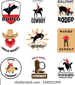 abstract colourfull cow boy logo design template