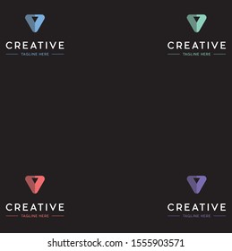 abstract colourfull creative play logo design template