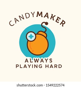 abstract colourfull e sports candy maker logo design template