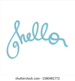 Abstract colourfull hand writing hello logo design template