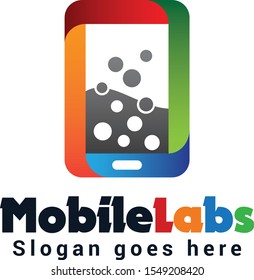 abstract colourfull mobilelabs logo design template