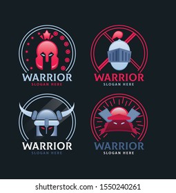 abstract colourfull modern warrior sports logo collection  template