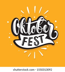 abstract colourfull oktoberfest lettering with yellow background