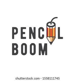 abstract colourfull pencil boom logo design template