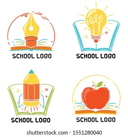 abstract colourfull school logo design template