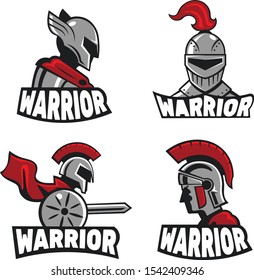 abstract colourfull warrior logo design template