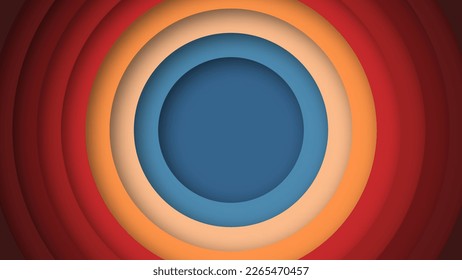 Abstract colours 1970's 1950's 1960's background with circles element and retro colors. Realistic design in futuristic retro style. Vector funky illustration.