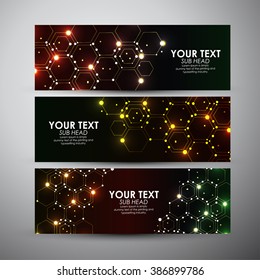 Abstract colrful modern geometric shining pattern. Vector banners set background. 