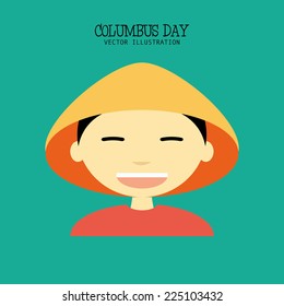 abstract columbus day background with a representative person
