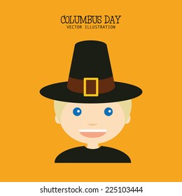 abstract columbus day background with a representative person